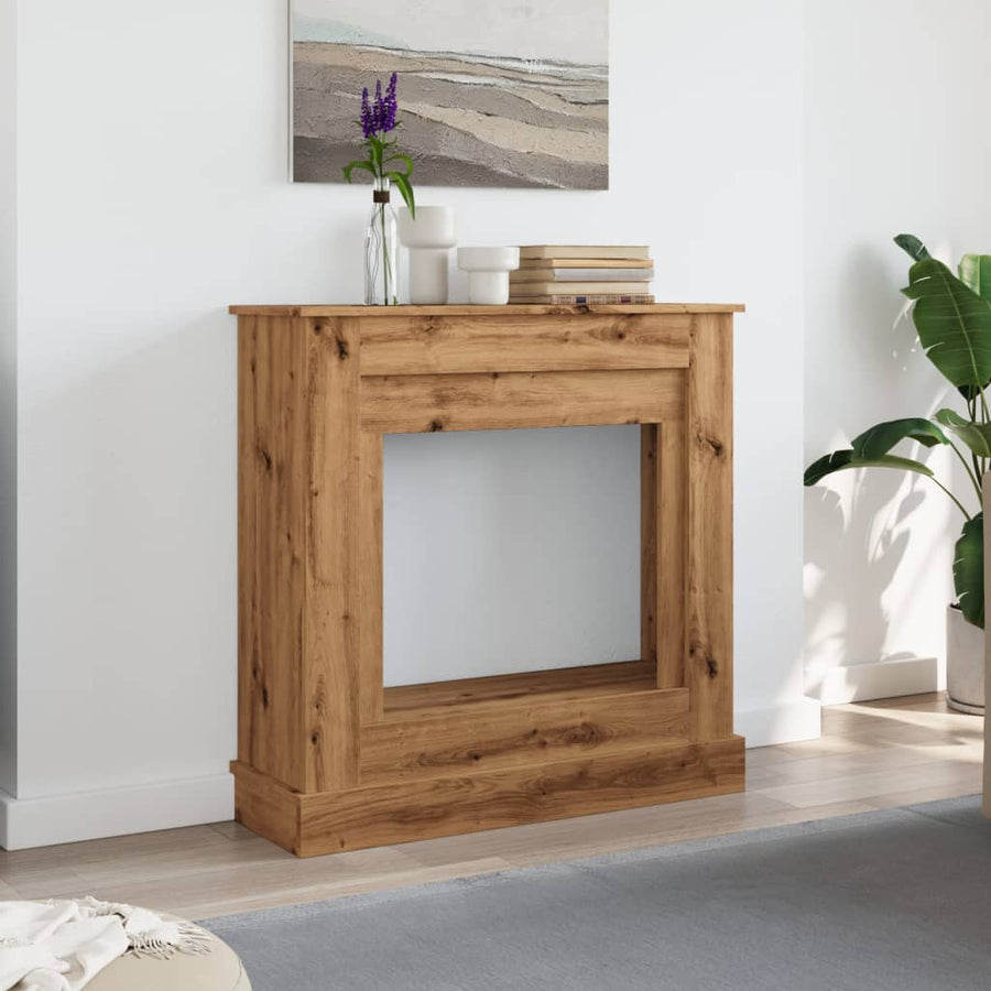 Haardombouw 90x30x90 cm bewerkt hout artisanaal eikenkleurig