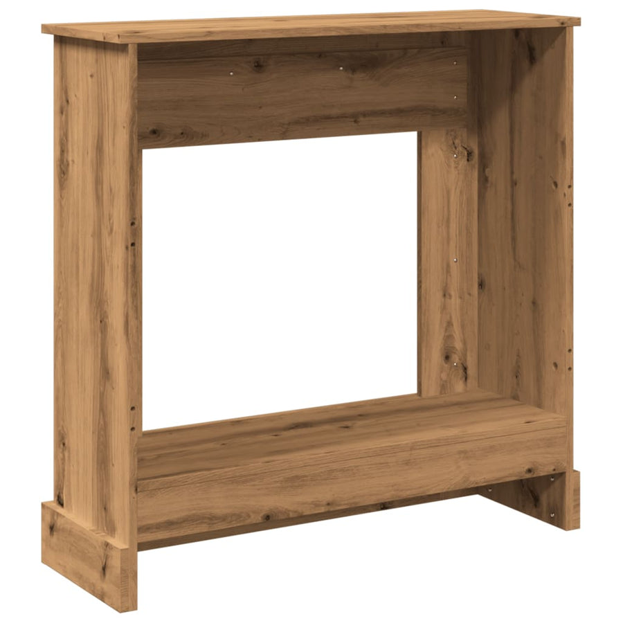 Haardombouw 90x30x90 cm bewerkt hout artisanaal eikenkleurig