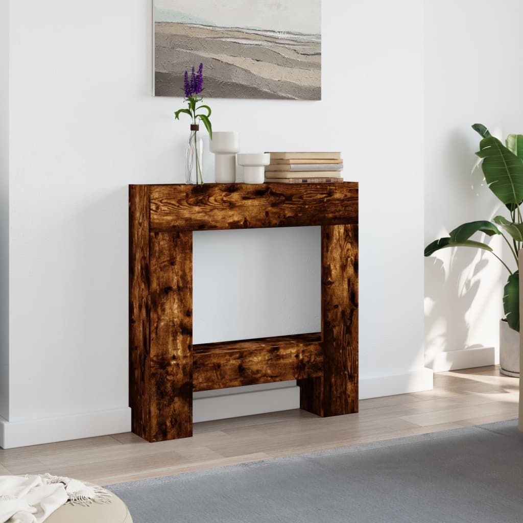 Haardombouw 81x18x82 cm bewerkt hout gerookt eikenkleurig