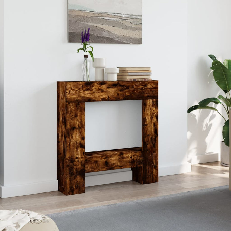 Haardombouw 81x18x82 cm bewerkt hout gerookt eikenkleurig
