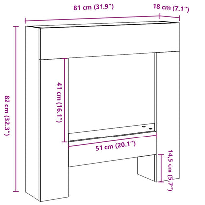 Haardombouw 81x18x82 cm bewerkt hout gerookt eikenkleurig