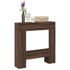 Fireplace surround 81x18x82 cm carved wood brown oak finish