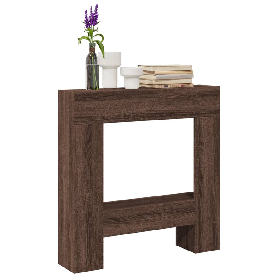 Haardombouw 81x18x82 cm bewerkt hout bruin eikenkleurig