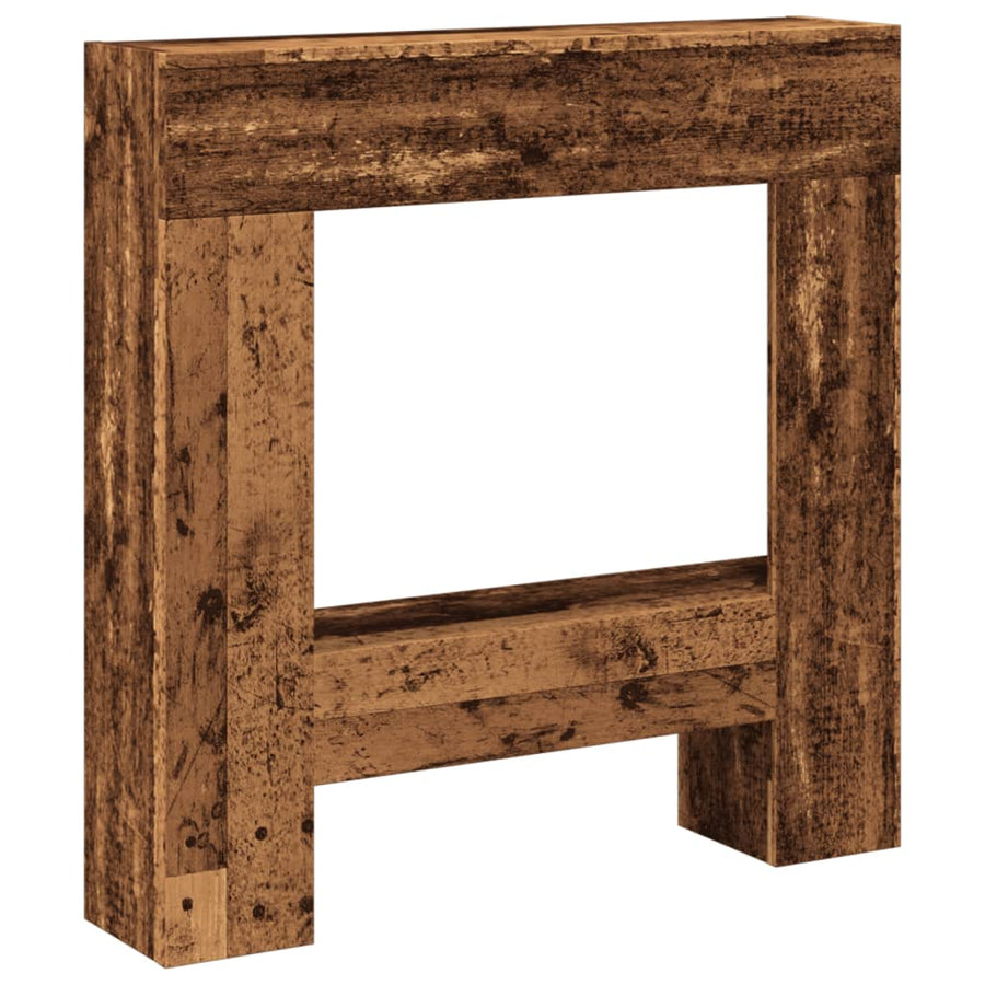 Haardombouw 81x18x82 cm bewerkt hout oud houtkleurig