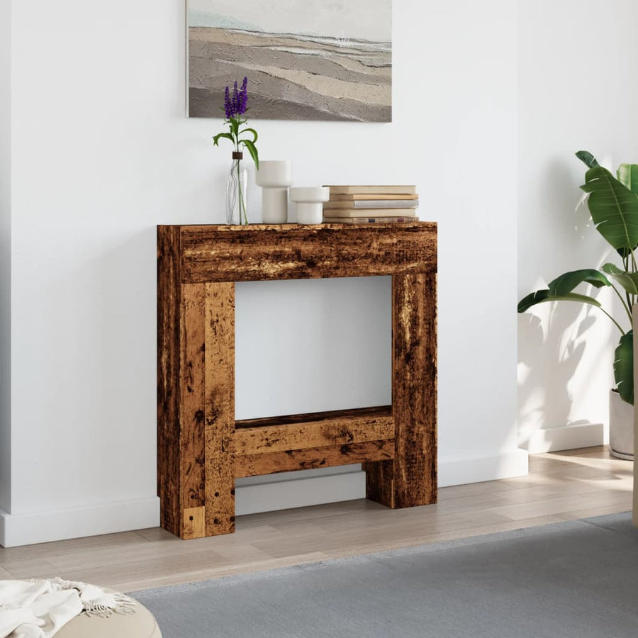 Haardombouw 81x18x82 cm bewerkt hout oud houtkleurig