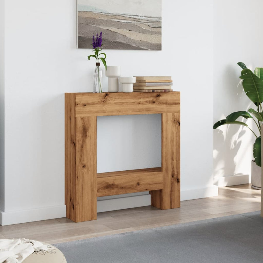 Haardombouw 81x18x82 cm bewerkt hout artisanaal eikenkleurig