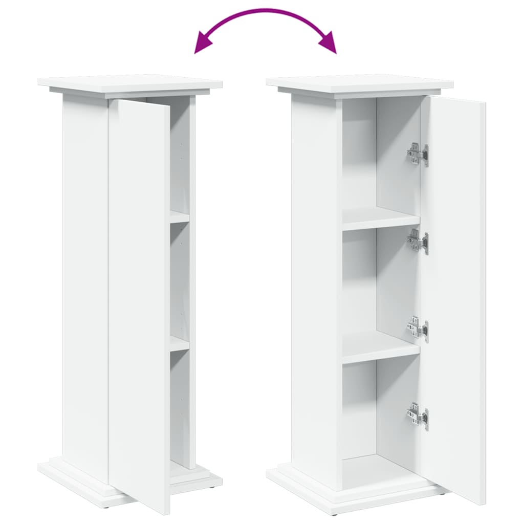 Sokkel met opbergruimte 31x30x90 cm bewerkt hout wit