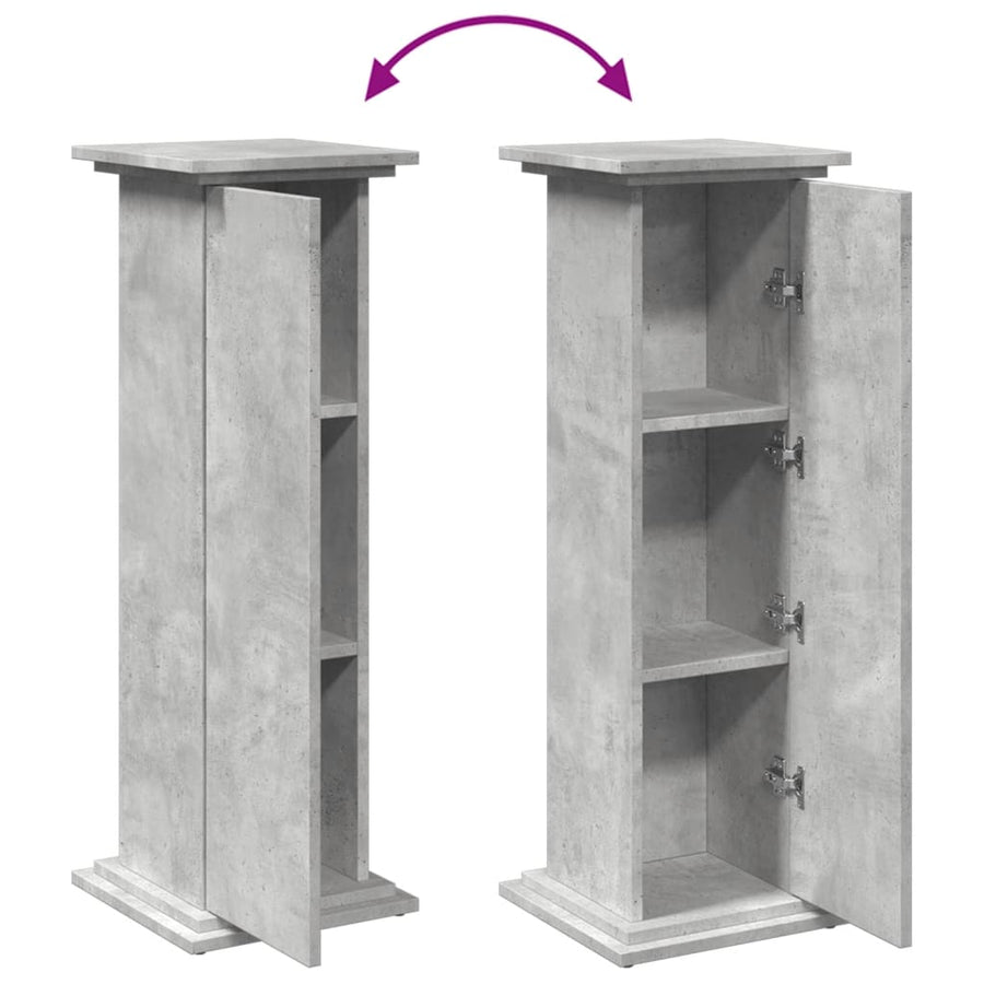 Sokkel met opbergruimte 31x30x90 cm bewerkt hout betongrijs