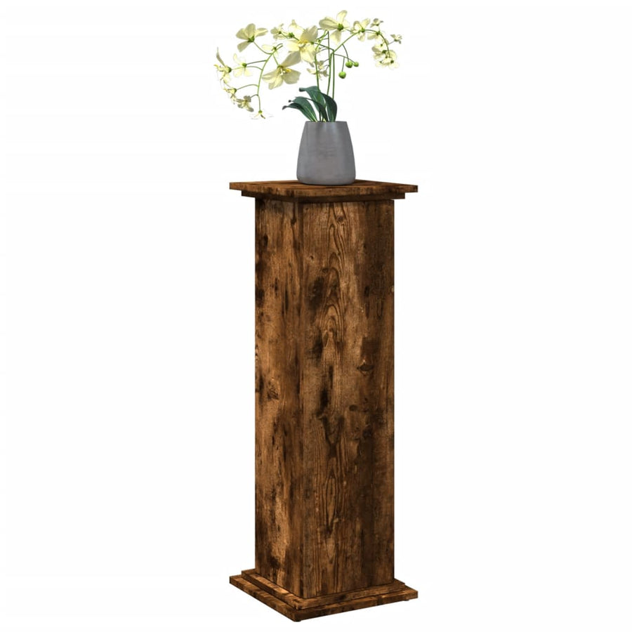 Sokkel met opbergruimte 31x30x90 cm bewerkt hout gerookt eiken