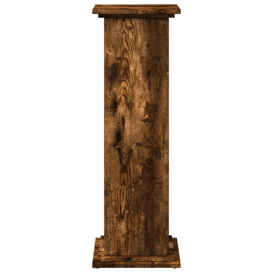 Sokkel met opbergruimte 31x30x90 cm bewerkt hout gerookt eiken