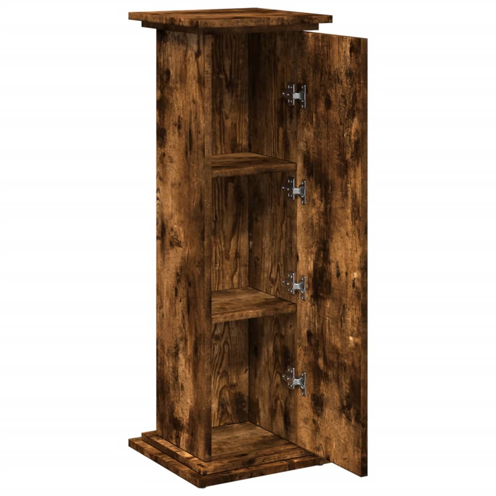 Sokkel met opbergruimte 31x30x90 cm bewerkt hout gerookt eiken