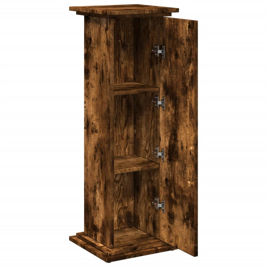 Sokkel met opbergruimte 31x30x90 cm bewerkt hout gerookt eiken
