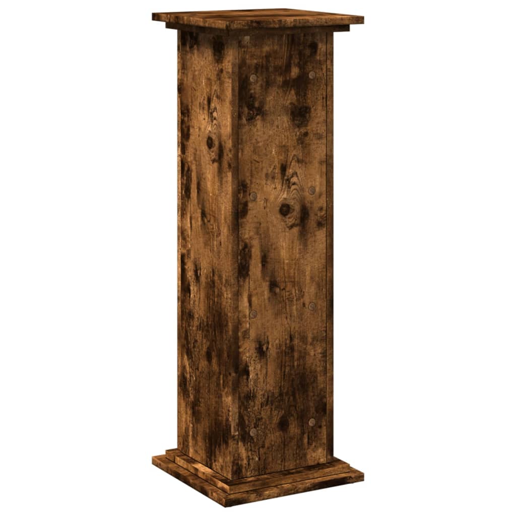 Sokkel met opbergruimte 31x30x90 cm bewerkt hout gerookt eiken