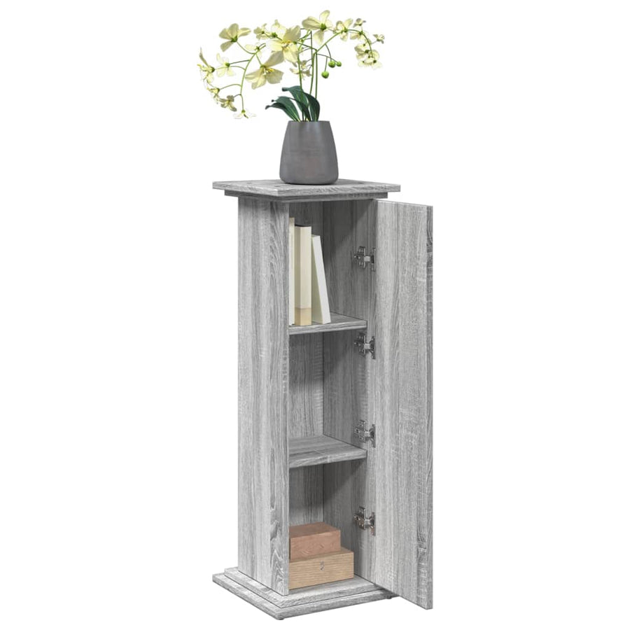 Sokkel met opbergruimte 31x30x90 cm bewerkt hout grijs sonoma
