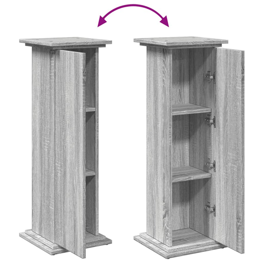 Sokkel met opbergruimte 31x30x90 cm bewerkt hout grijs sonoma