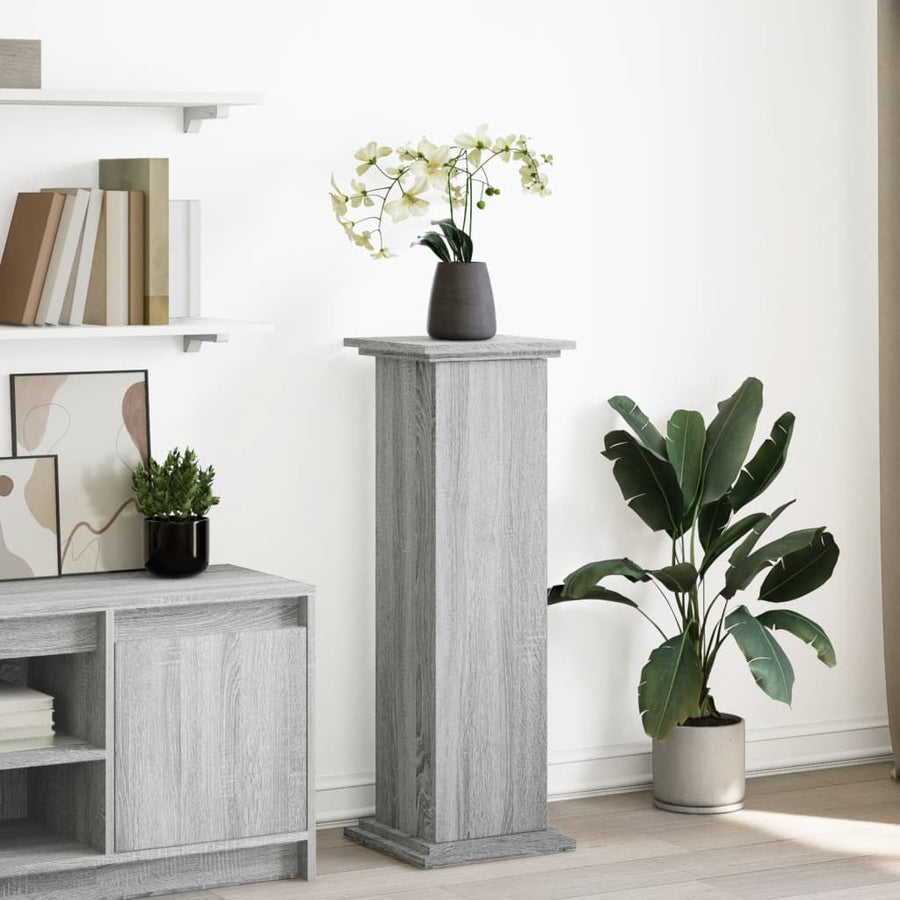 Sokkel met opbergruimte 31x30x90 cm bewerkt hout grijs sonoma