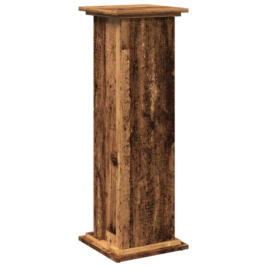 Sokkel met opbergruimte 31x30x90 cm bewerkt hout oud houtkleur