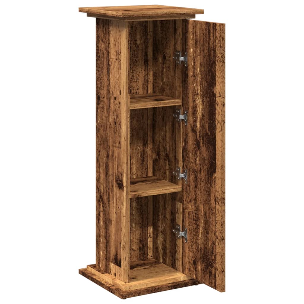 Sokkel met opbergruimte 31x30x90 cm bewerkt hout oud houtkleur