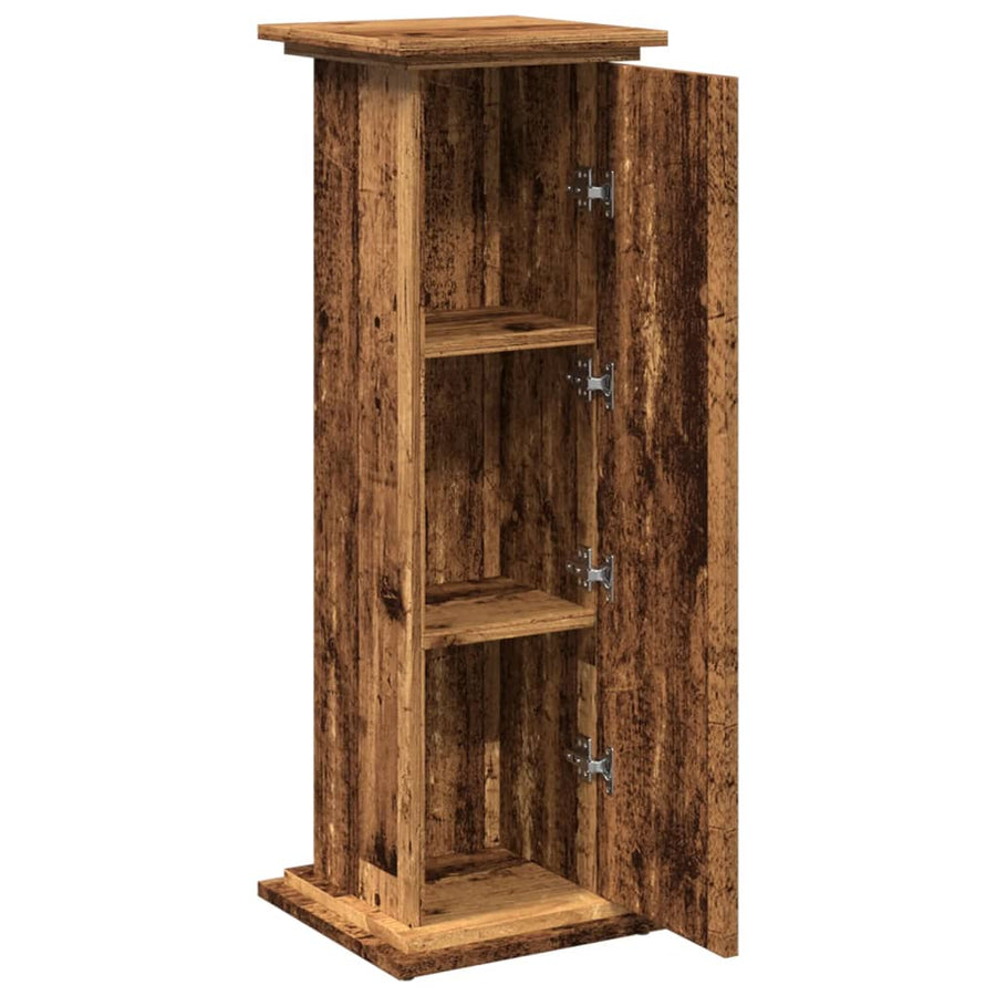Sokkel met opbergruimte 31x30x90 cm bewerkt hout oud houtkleur