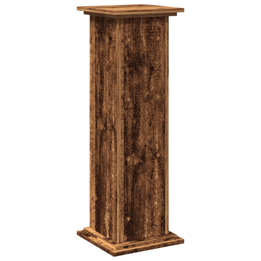 Sokkel met opbergruimte 31x30x90 cm bewerkt hout oud houtkleur