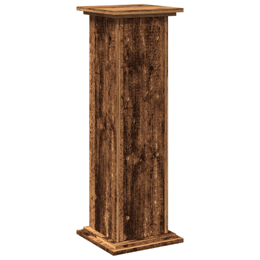 Sokkel met opbergruimte 31x30x90 cm bewerkt hout oud houtkleur