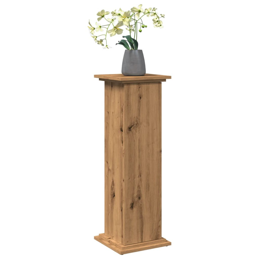 Sokkel met opbergruimte 31x30x90 cm hout artisanaal eikenkleur