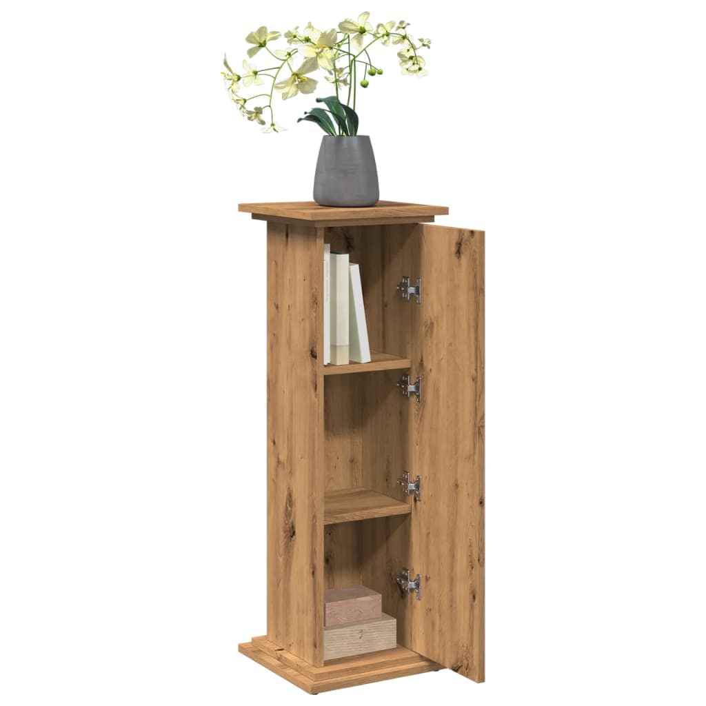 Sokkel met opbergruimte 31x30x90 cm hout artisanaal eikenkleur