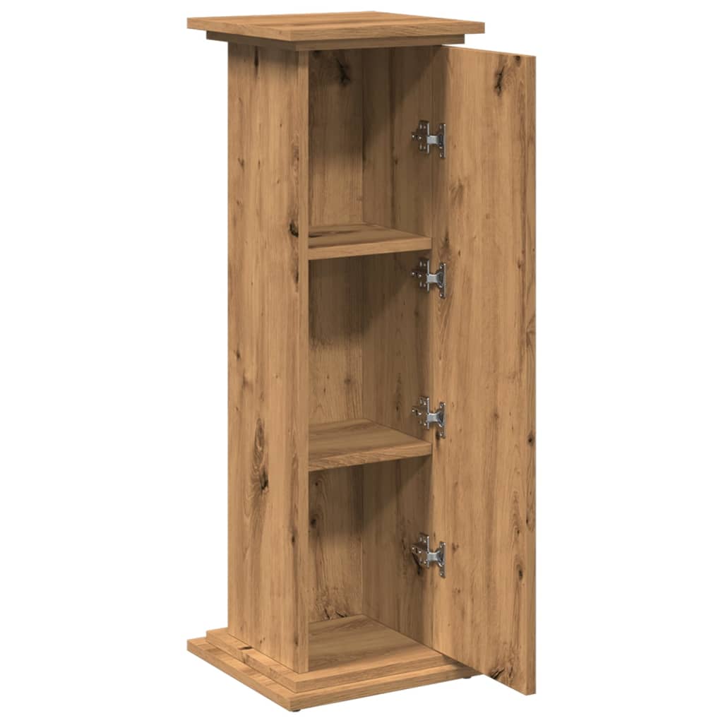 Sokkel met opbergruimte 31x30x90 cm hout artisanaal eikenkleur