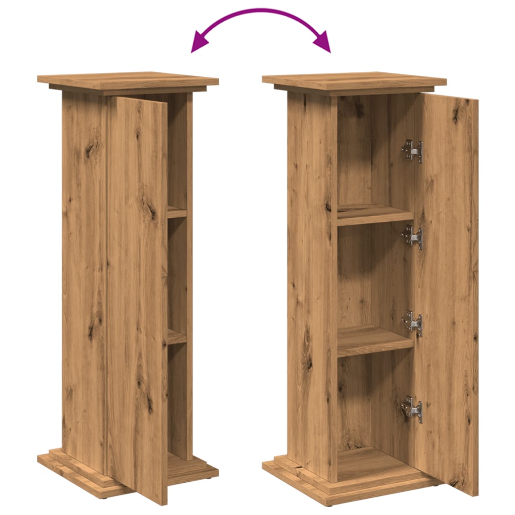 Sokkel met opbergruimte 31x30x90 cm hout artisanaal eikenkleur