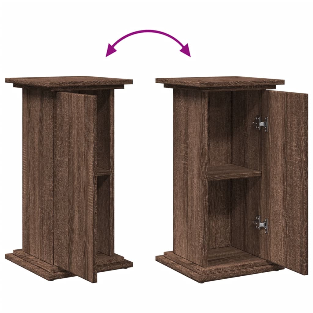 Sokkel met opbergruimte 31x30x60 cm bewerkt hout bruin eiken