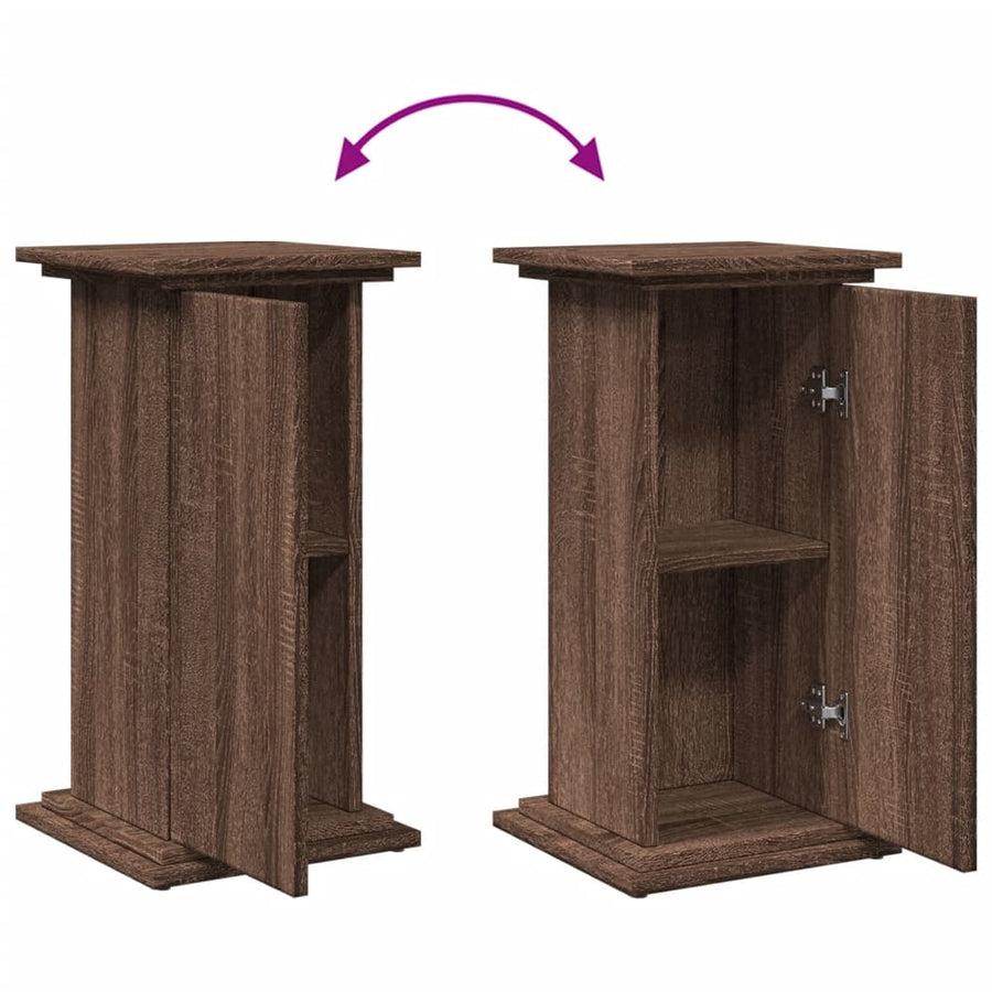 Sokkel met opbergruimte 31x30x60 cm bewerkt hout bruin eiken