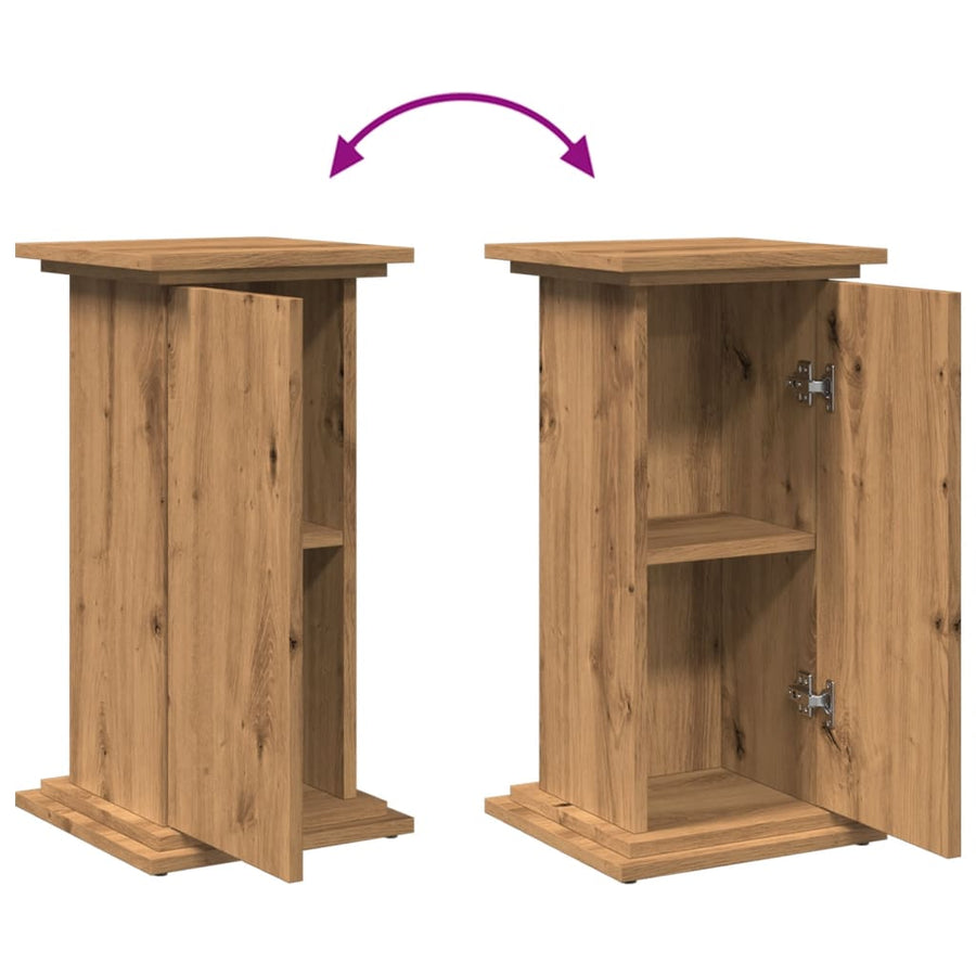 Sokkel met opbergruimte 31x30x60 cm hout artisanaal eikenkleur