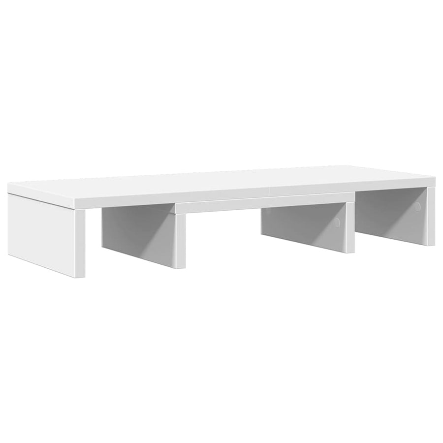 Monitorstandaard verstelbaar 60x24x10,5 cm bewerkt hout wit