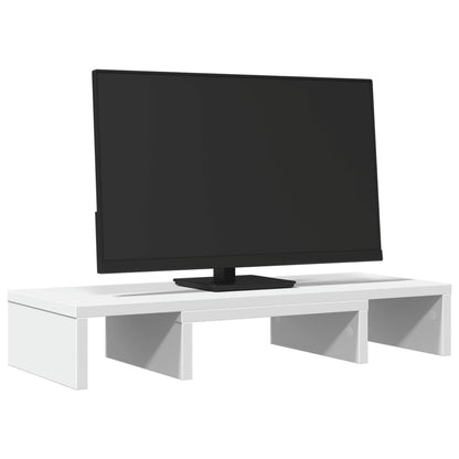 Monitorstandaard verstelbaar 60x24x10,5 cm bewerkt hout wit