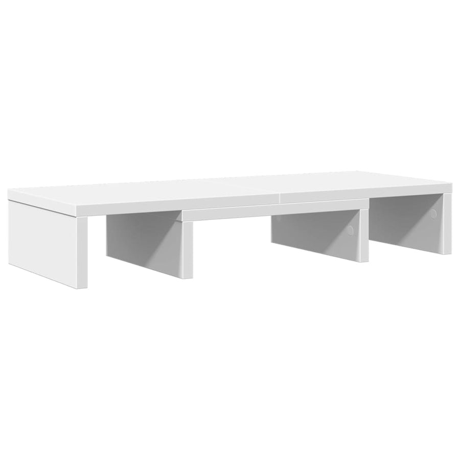 Monitorstandaard verstelbaar 60x24x10,5 cm bewerkt hout wit