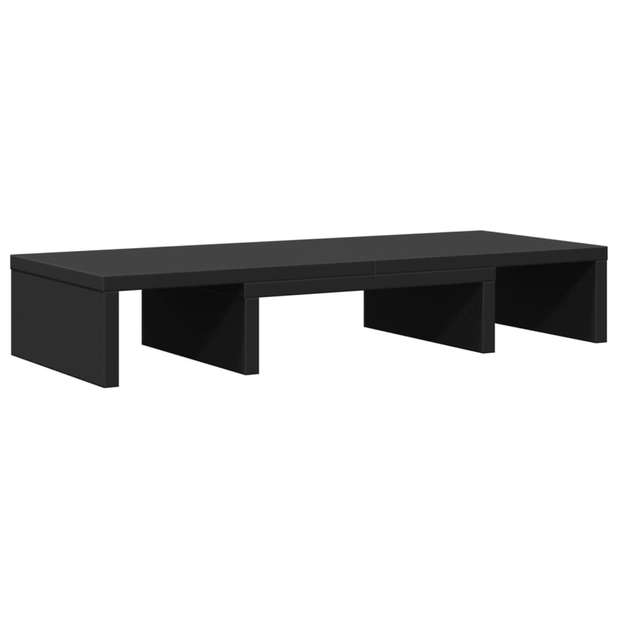 Monitorstandaard verstelbaar 60x24x10,5 cm bewerkt hout zwart