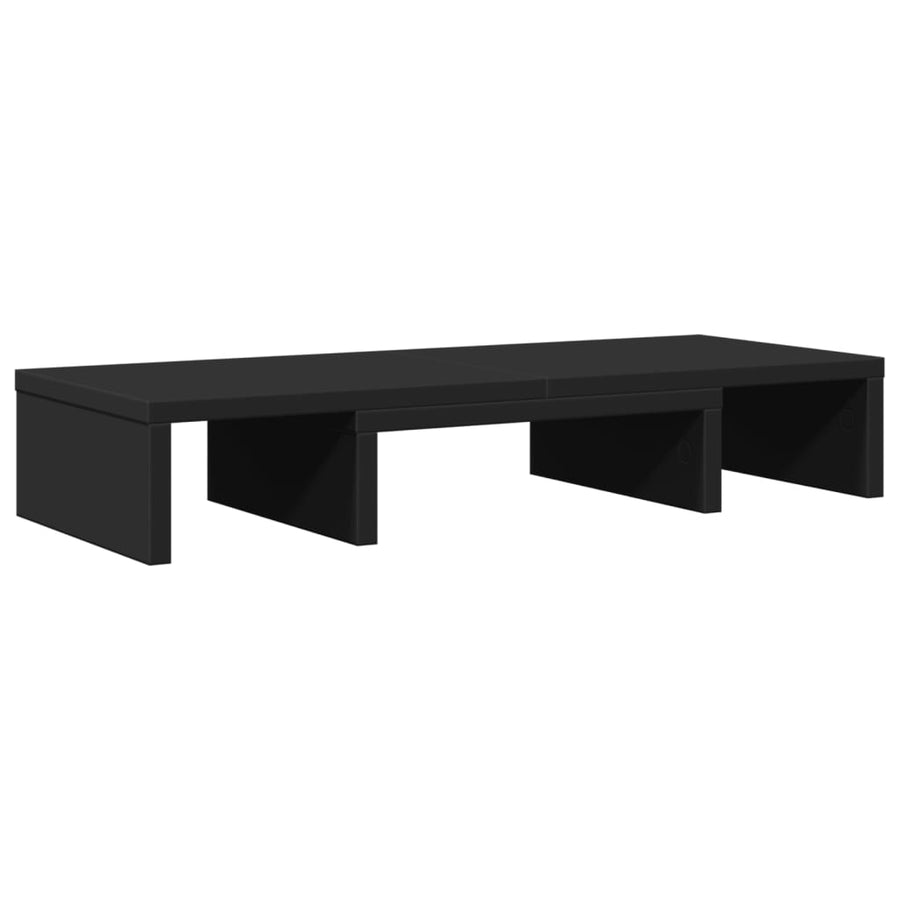 Monitorstandaard verstelbaar 60x24x10,5 cm bewerkt hout zwart