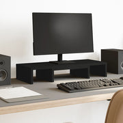 Monitorstandaard 60x24x10,5 cm bewerkt hout zwart
