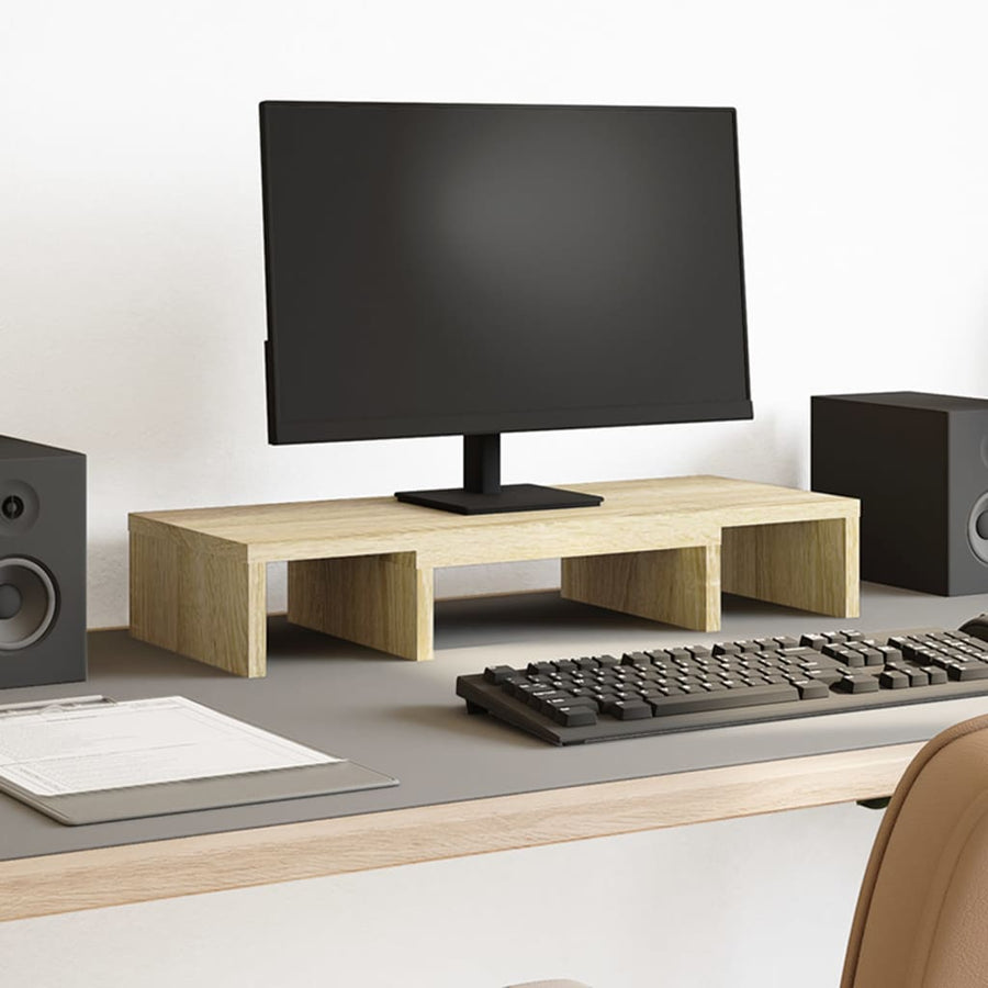 Monitorstandaard verstelbaar 60x24x10,5 cm hout sonoma eiken
