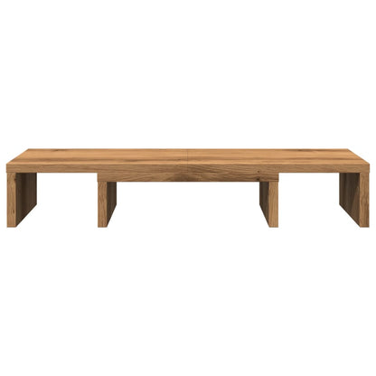Monitorstandaard verstelbaar 60x24x10,5cm hout artisanaal eiken