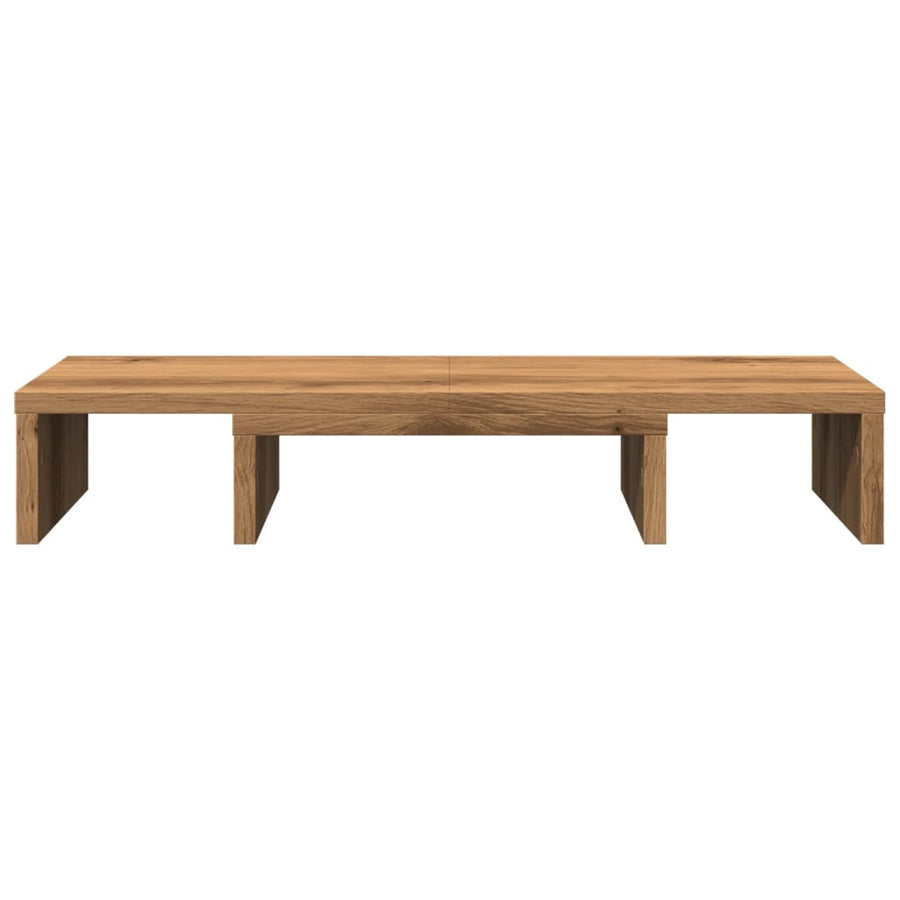 Monitorstandaard verstelbaar 60x24x10,5cm hout artisanaal eiken