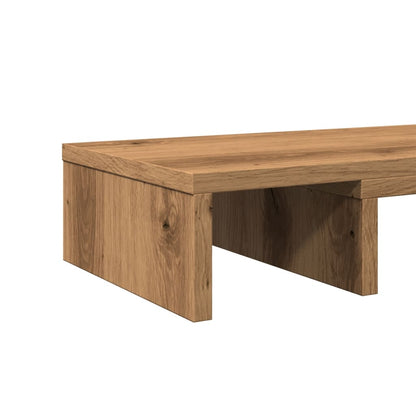 Monitorstandaard verstelbaar 60x24x10,5cm hout artisanaal eiken