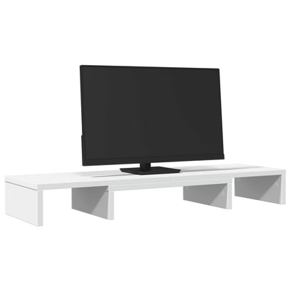 Monitorstandaard verstelbaar 80x24x10,5 cm bewerkt hout wit