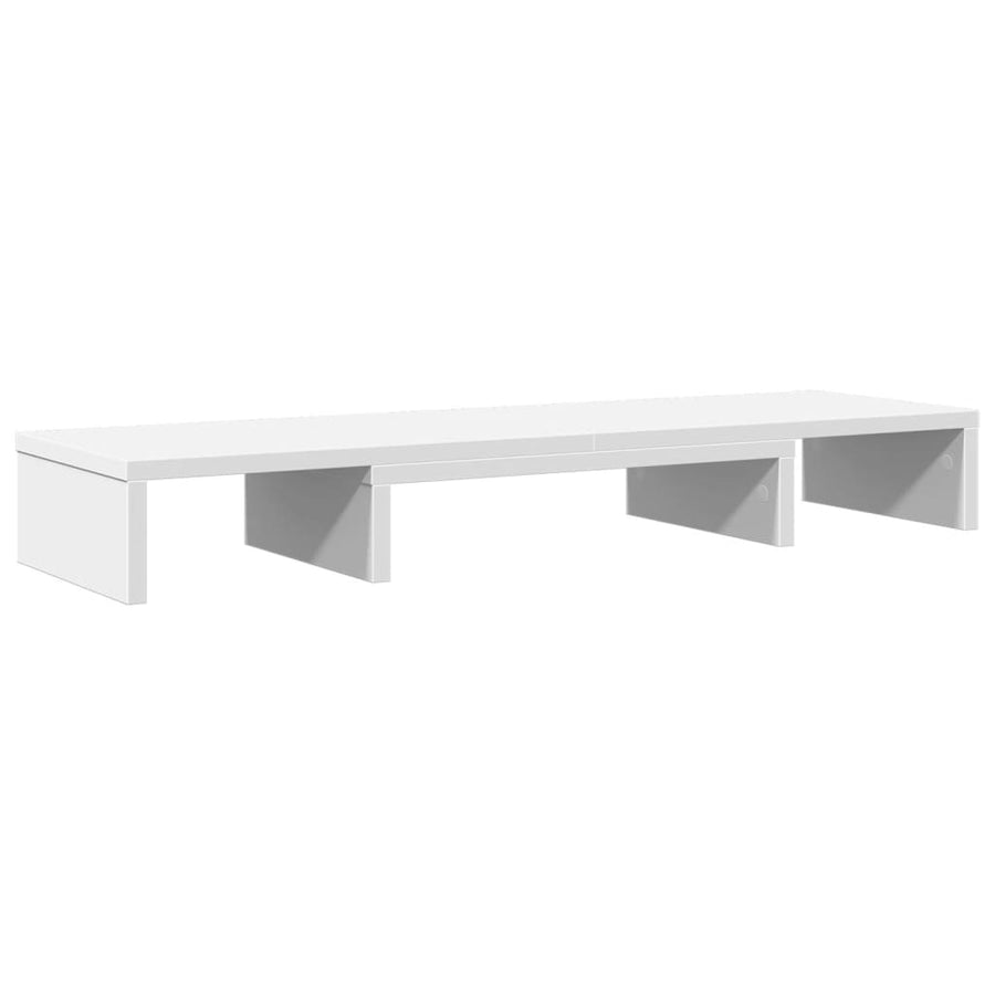 Monitorstandaard verstelbaar 80x24x10,5 cm bewerkt hout wit