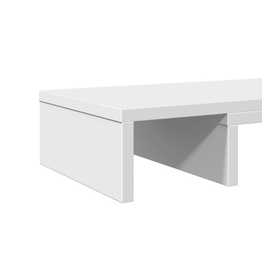 Monitorstandaard verstelbaar 80x24x10,5 cm bewerkt hout wit