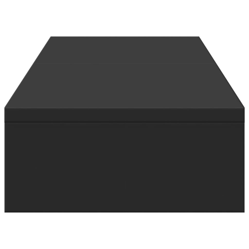 Monitorstandaard verstelbaar 80x24x10,5 cm bewerkt hout zwart