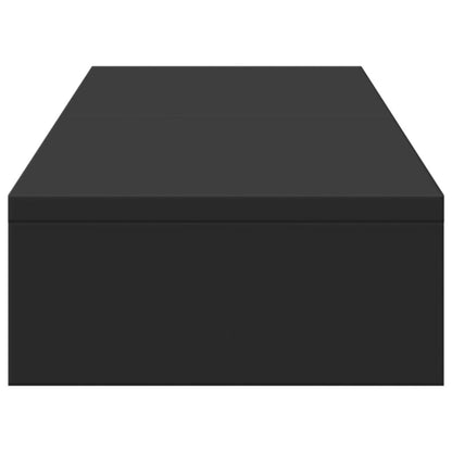 Monitorstandaard verstelbaar 80x24x10,5 cm bewerkt hout zwart