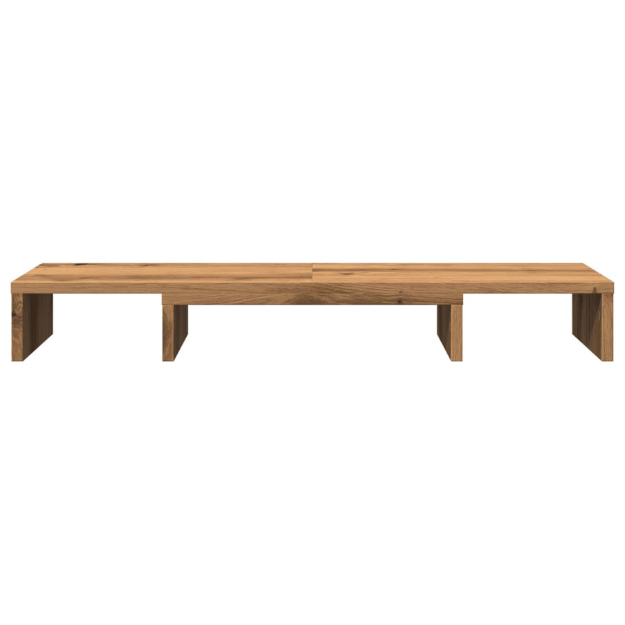 Monitorstandaard verstelbaar 80x24x10,5cm hout artisanaal eiken