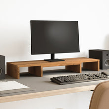 Monitorstandaard verstelbaar 80x24x10,5cm hout artisanaal eiken