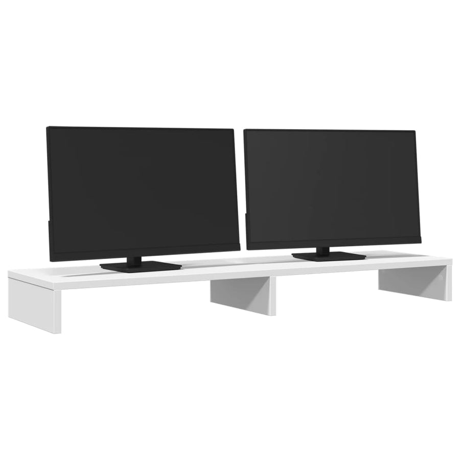 Monitorstandaard 100x27x10 cm bewerkt hout wit